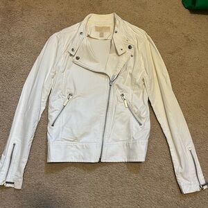 Michael Kors White Moto Jacket